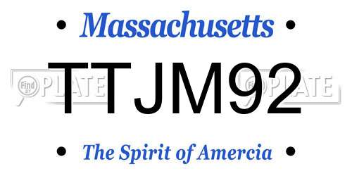 TTJM92 Massachusetts License Plate