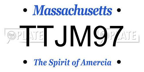TTJM97 Massachusetts License Plate