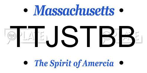 TTJSTBB Massachusetts License Plate