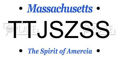 TTJSZSS Massachusetts License Plate