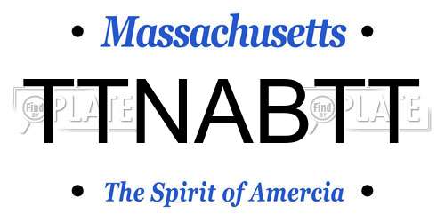 TTNABTT Massachusetts License Plate