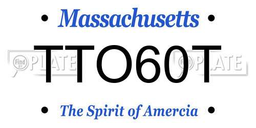 TTO60T Massachusetts License Plate