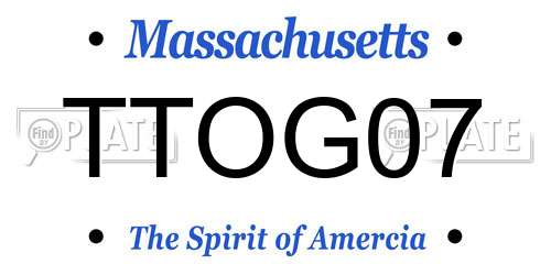 TTOG07 Massachusetts License Plate