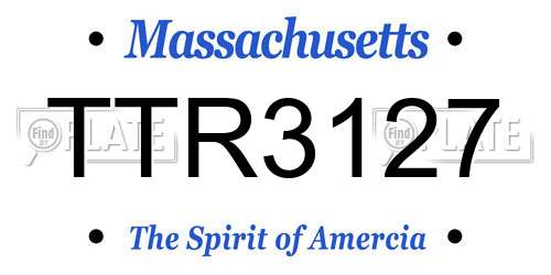 TTR3127 Massachusetts License Plate