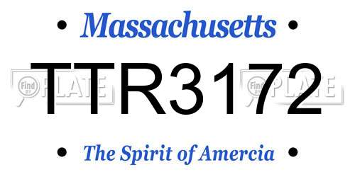 TTR3172 Massachusetts License Plate
