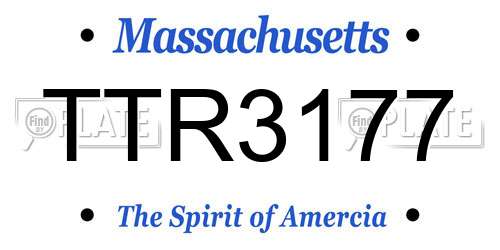 TTR3177 Massachusetts License Plate