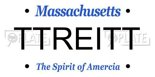 TTREITT Massachusetts License Plate