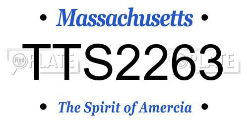 TTS2263 Massachusetts License Plate