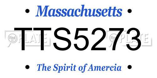 TTS5273 Massachusetts License Plate