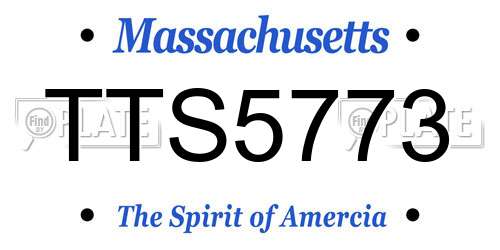 TTS5773 Massachusetts License Plate