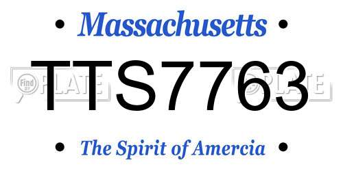 TTS7763 Massachusetts License Plate