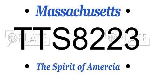 TTS8223 Massachusetts License Plate