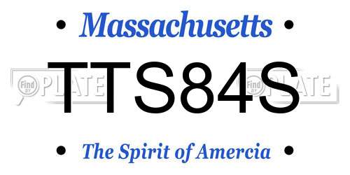 TTS84S Massachusetts License Plate