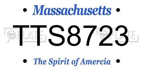 TTS8723 Massachusetts License Plate