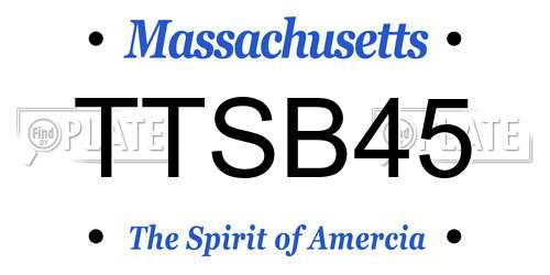 TTSB45 Massachusetts License Plate