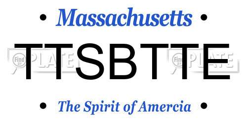 TTSBTTE Massachusetts License Plate