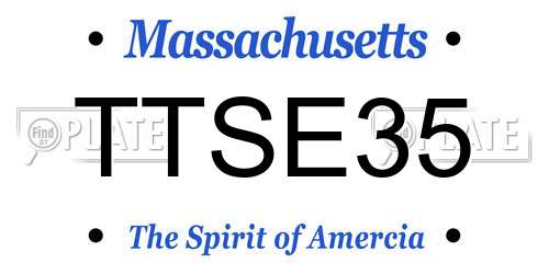 TTSE35 Massachusetts License Plate