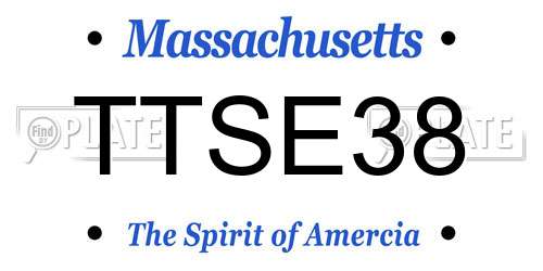 TTSE38 Massachusetts License Plate