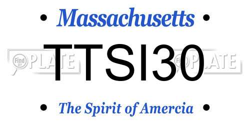 TTSI30 Massachusetts License Plate
