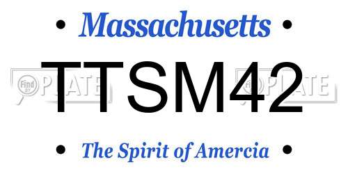 TTSM42 Massachusetts License Plate