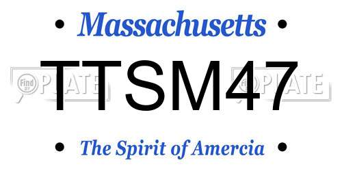 TTSM47 Massachusetts License Plate