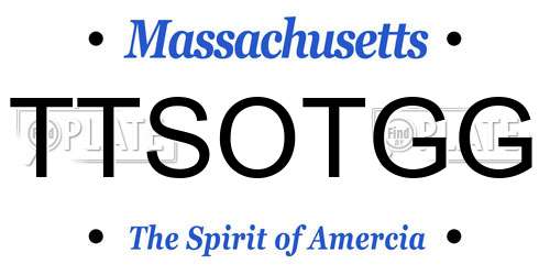 TTSOTGG Massachusetts License Plate