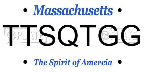 TTSQTGG Massachusetts License Plate