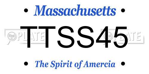 TTSS45 Massachusetts License Plate