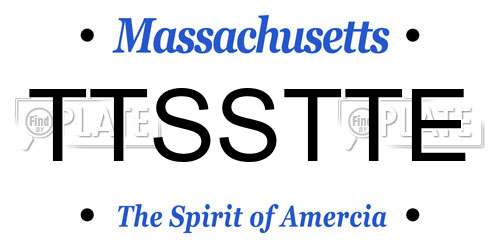 TTSSTTE Massachusetts License Plate