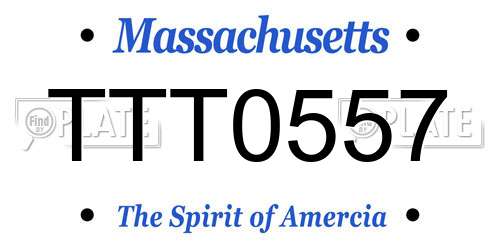 TTT0557 Massachusetts License Plate