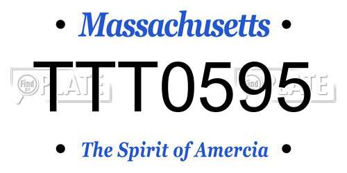 TTT0595 Massachusetts License Plate