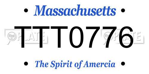 TTT0776 Massachusetts License Plate