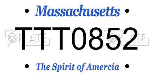 TTT0852 Massachusetts License Plate