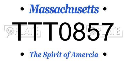 TTT0857 Massachusetts License Plate