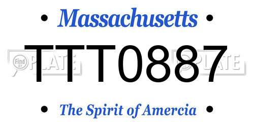 TTT0887 Massachusetts License Plate