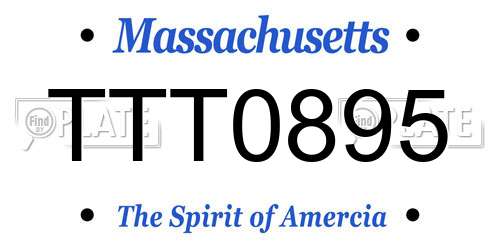 TTT0895 Massachusetts License Plate
