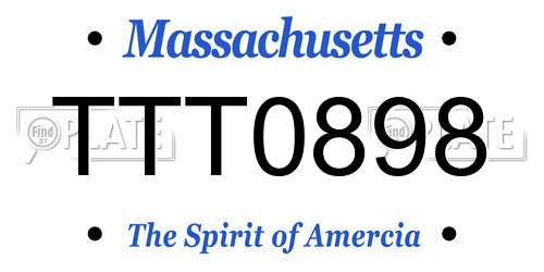 TTT0898 Massachusetts License Plate