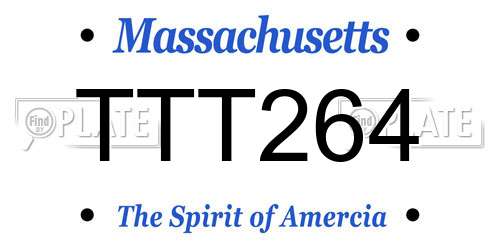 TTT264 Massachusetts License Plate
