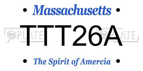 TTT26A Massachusetts License Plate