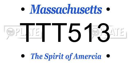 TTT513 Massachusetts License Plate