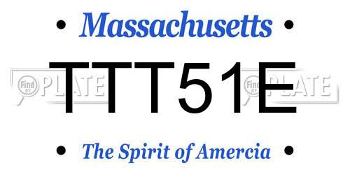 TTT51E Massachusetts License Plate