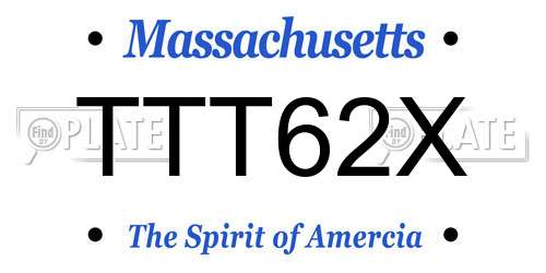 TTT62X Massachusetts License Plate