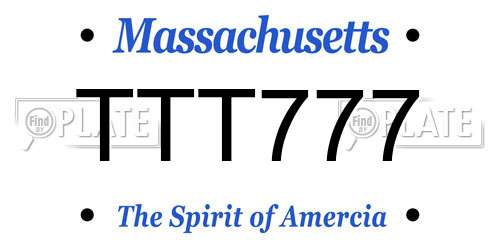 TTT777 Massachusetts License Plate