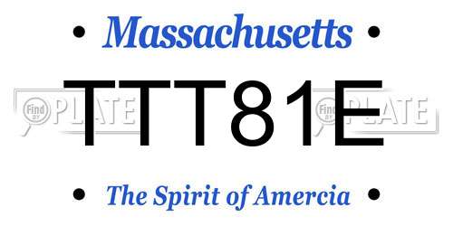 TTT81E Massachusetts License Plate