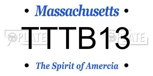 TTTB13 Massachusetts License Plate