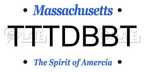 TTTDBBT Massachusetts License Plate