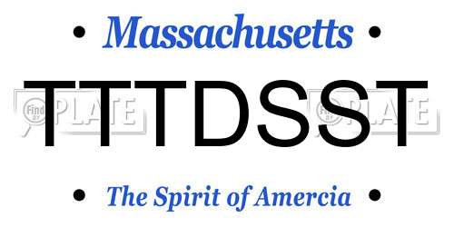 TTTDSST Massachusetts License Plate