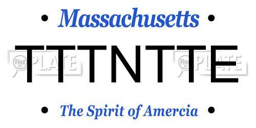 TTTNTTE Massachusetts License Plate