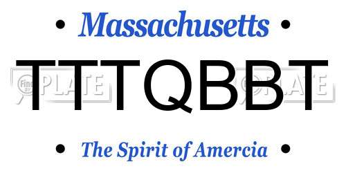 TTTQBBT Massachusetts License Plate