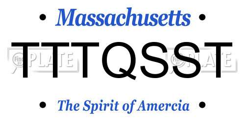 TTTQSST Massachusetts License Plate